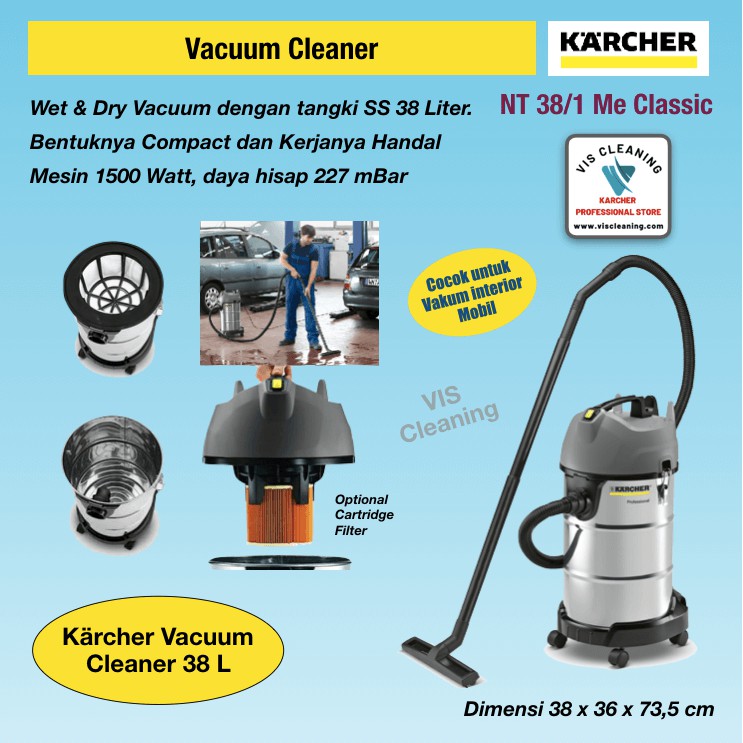 Vacuum Cleaner Karcher NT 38/1 Me Classic ( Wet &amp; Dry 38 Liter)