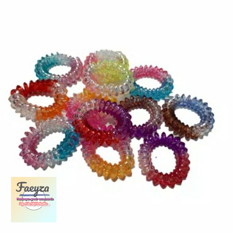 ikat rambut spiral sedang isi 12 pcs