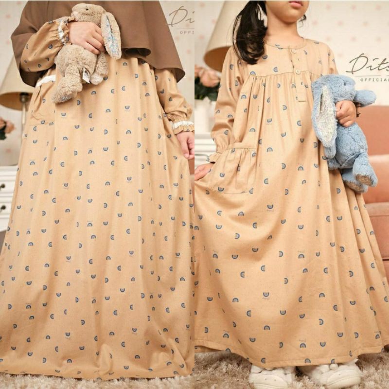 Ditsy Preloved Rainbow Beige S dan Little Rainbow Beige Ditsy size 1