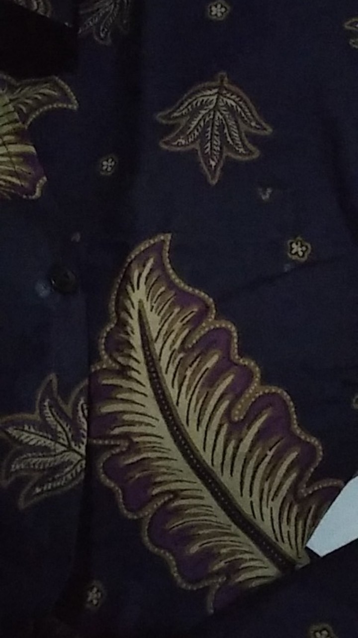 Ulu Kamulyan Navy Kemeja Batik Pria Bahan Batu Raden Lapis Furing