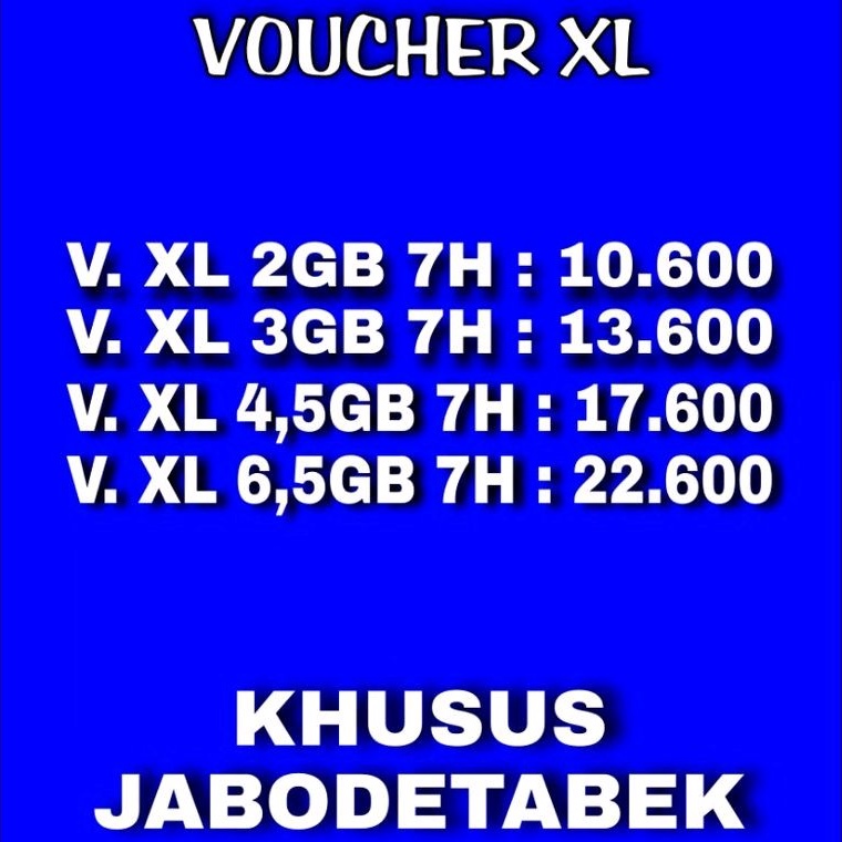 VOUCHER KUOTA DATA XL, VOUCHER FISIK MURAH MERIAH