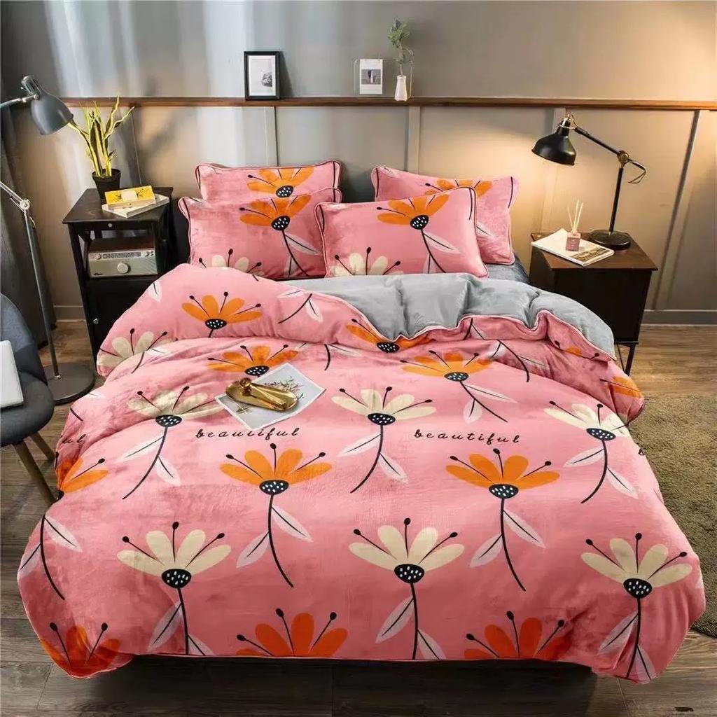 Selimut Bulu Halus Motif Dewasa  Aesthetic Atisashop Murah Berkualitas Lembut Uk135x190 New Arrival-BEAUTY FLOWER SALEM