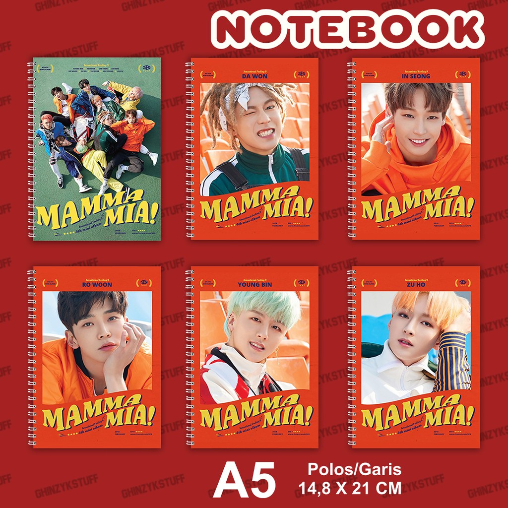 

Notebook KPOP Ukuran A5 14,6 cm x 21 cm SF9 Mamma Mia