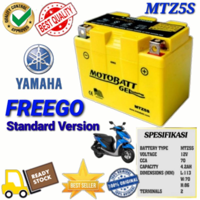 AKI MOTOBATT GEL MTZ5S / FREEGO STANDARD VERSION / ORIGINAL DAN TERJAMIN KWALITASNYA