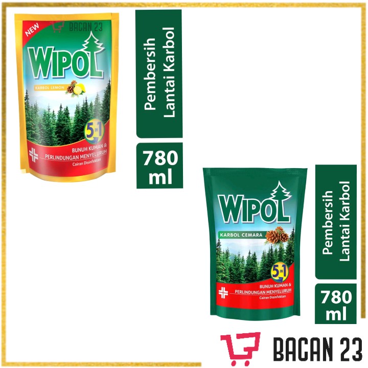 Wipol Karbol Lemon/Cemara (750ml)/ Pembersih Lantai/ Bacan 23 - Bacan23