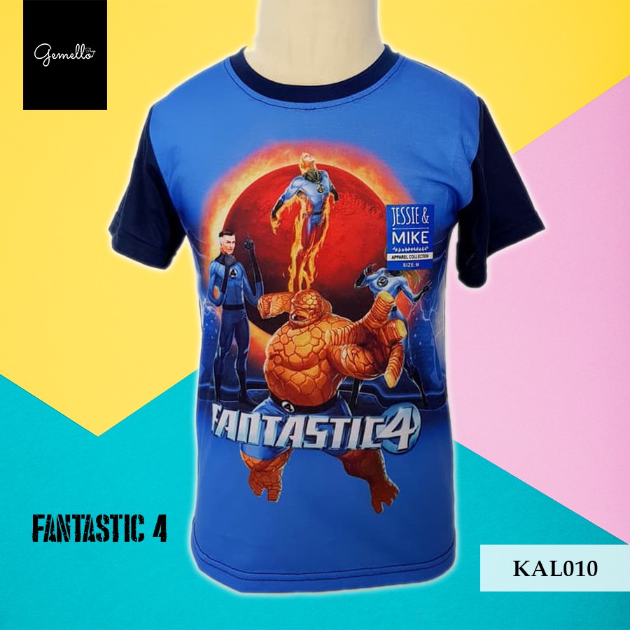 KAOS ANAK LAKI-LAKI - FANTASTIC 4 - BIRU HITAM