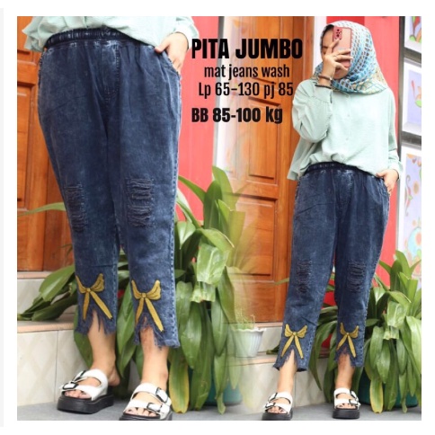 Pita Baggy jeans JUMBO real produk, Baggy jeans jumbo Rekomendasi Influencer Tiktok Diemoon