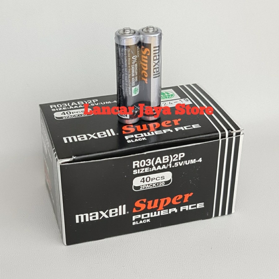 Baterai Maxell Super Power ace Black R03(AB)2P AAA (A3) 1,5V Original