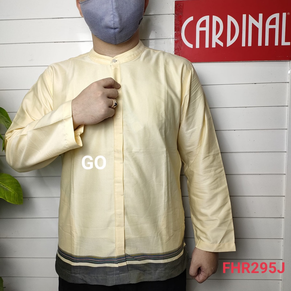 gos SM FR CARDINAL KEMEJA KOKO/TAQWA FORMAL Reguler Baju Muslim Pakaian Pria Muslim Lengan Panjang