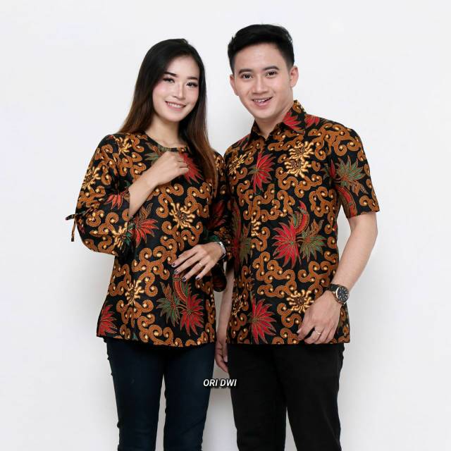 BAJU BATIK COUPLE MODERN Monalisa Genes MERAH BIRU TOSCA UNGU ORANGE M, L, XL, XXL, XXXL, XXXXL