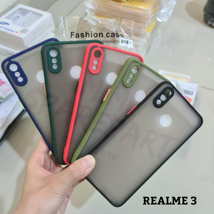 REALME 3 - CASE DOVE + KAMERA MATTE TRANSPARAN SLIM FUZE MACARON /CROWN