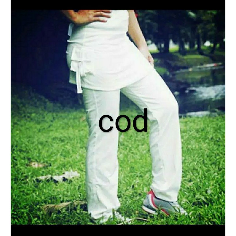 celana rok senam putih