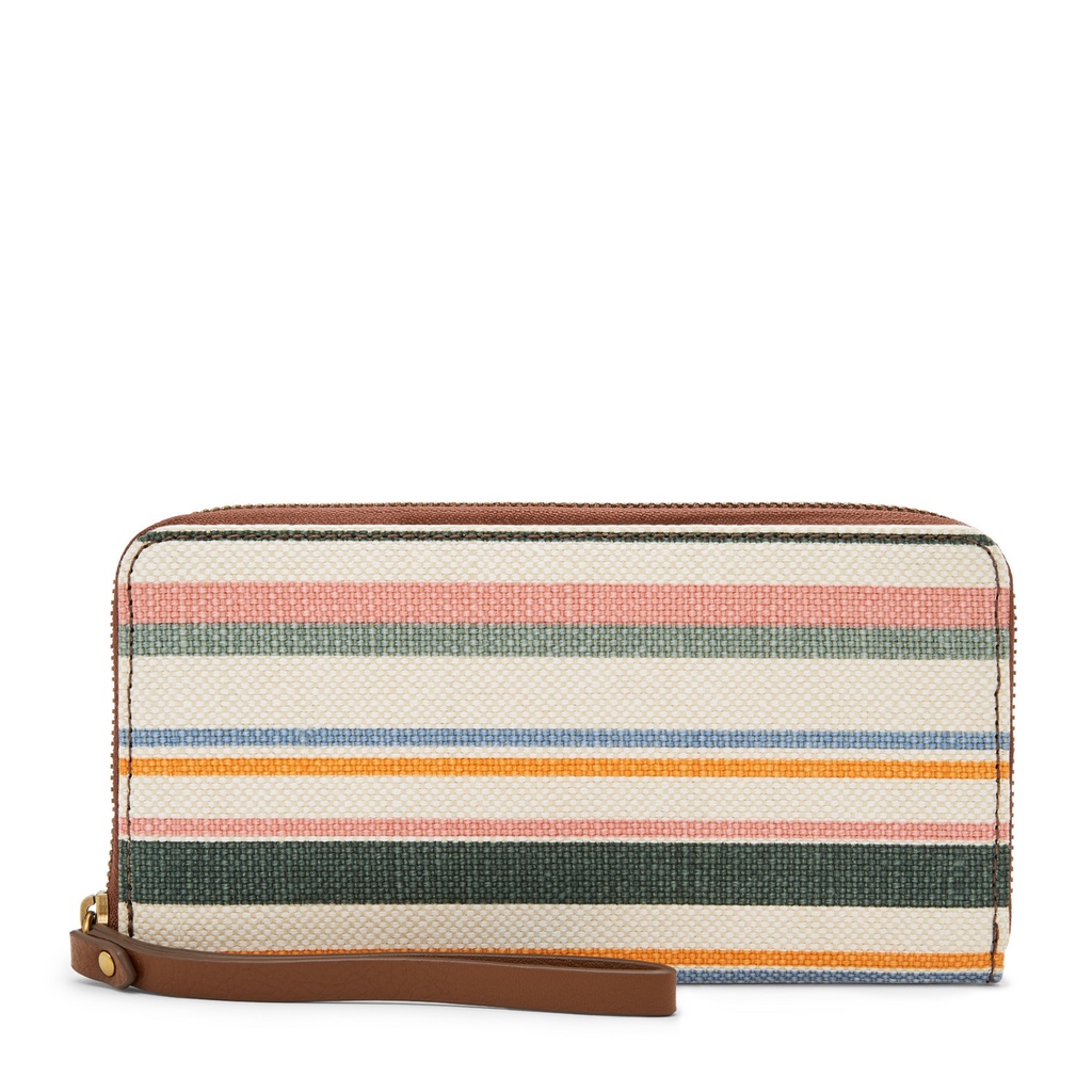 Fossil Jori RFID Zip Clutch Stripe Dompet Wanita SWL2732-387