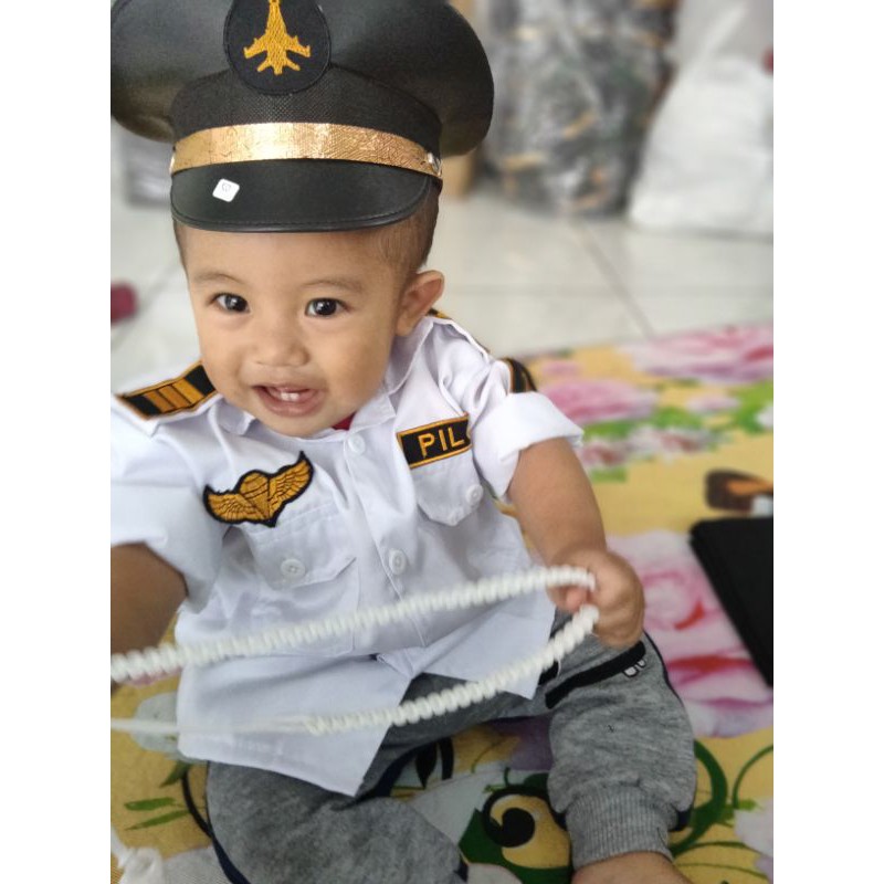 BAJU PiLOT ANAK KOSTUM KARNAVAL PAKET KOMPLIT