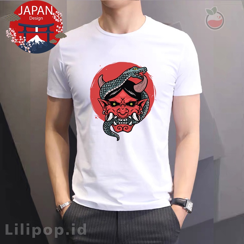 Lilipop Kaos Pria Demon Shinigami Jepang Baju Distro Basic Tshirt Kasual