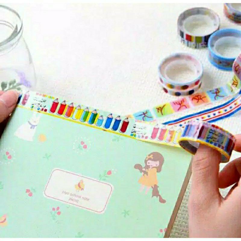 

Selotip Isolasi Motif Gambar Kartun Lucu Scrapbook DIY Kreasi Jurnal