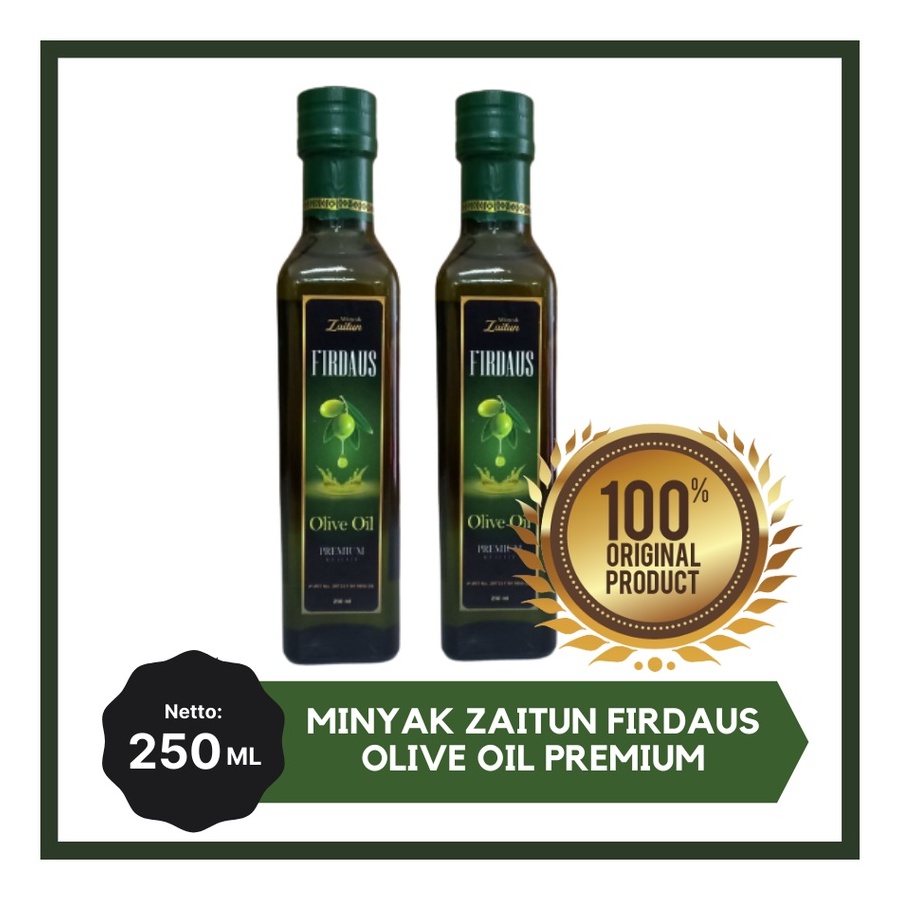 

MINYAK ZAITUN FIRDAUS OLIVE OIL PREMIUM MINYAK ZAITUN PREMIUM 250 ML