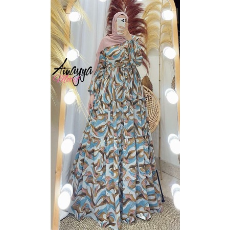 GAMIS AINAYYA MOTIF DRESS ONLY CERUTY BABYDOLL BUSUI FULL FURING FASHION