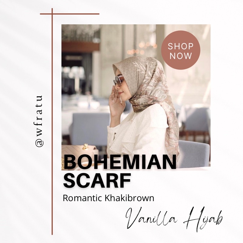 BOHEMIAN SCARF - Romantic Khakibrown by Vanilla Hijab