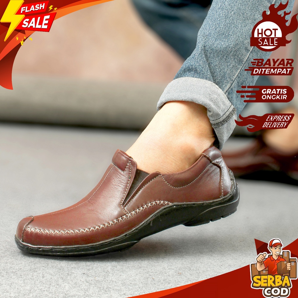 GND 410 - Sepatu Kasual Pria Slip On Formal Fashion Sepatu Terbaru Keren - Sepatu Kerja Loafers Ori 