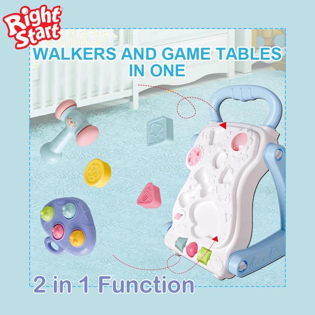 Right Start My Size 2 in 1 Activity Walker - Dorongan Push Walking Guide Musical Toys Mainan Dorongan Anak Bayi Belajar Jalan Lampu Musik