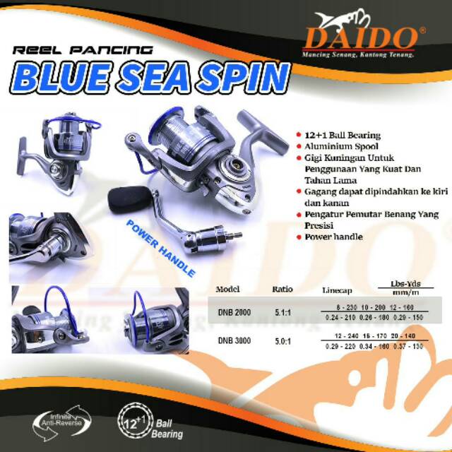REEL DAIDO BLUE SEA SPIN 3000 POWER HANDLE
