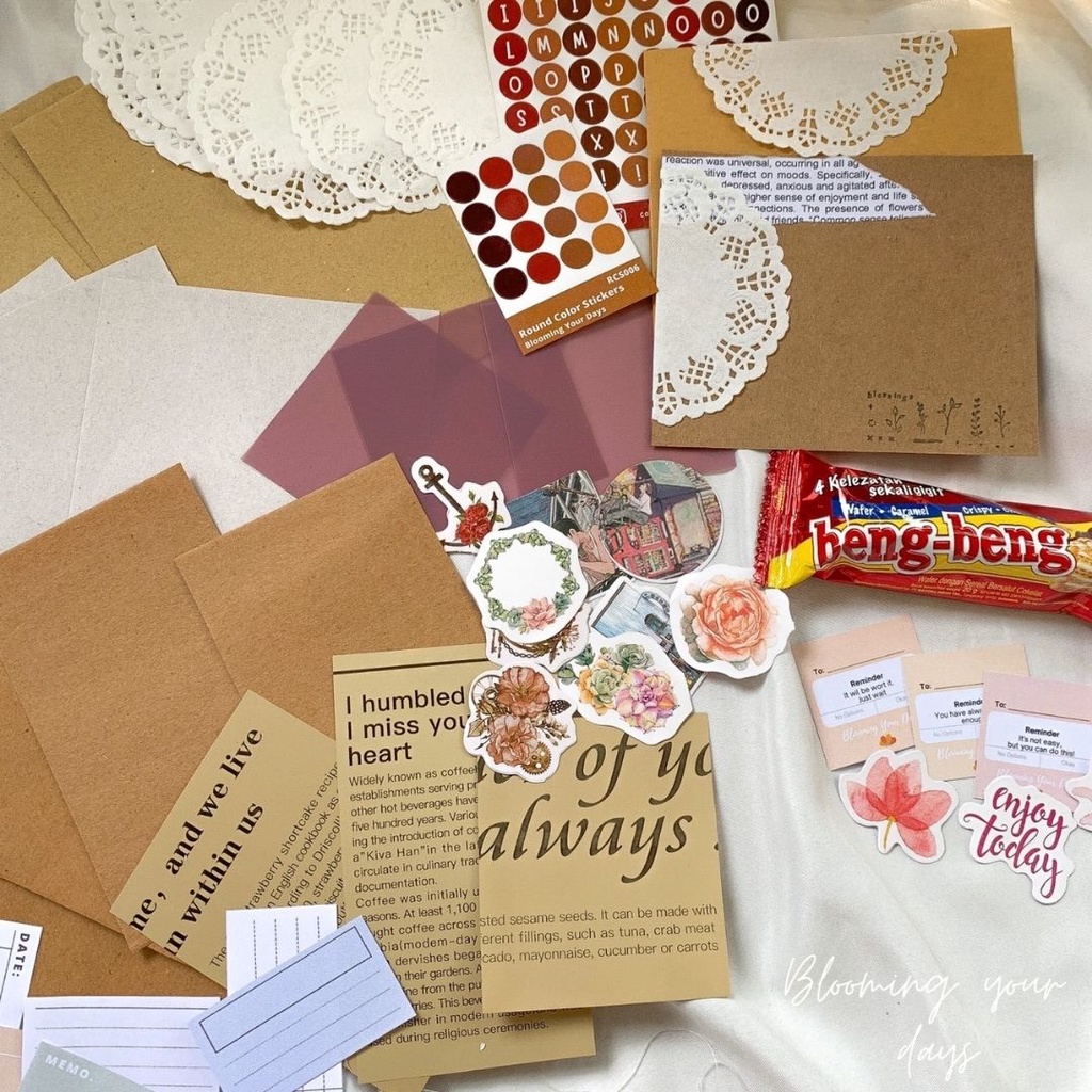 Bloomingyourdays Gift Box Jurnal Kit Vintage Retro Classic ( Bujo Kit Vintage ) Jurnal Kit Journaling Hampers Kado ulang tahun natal lebaran-6