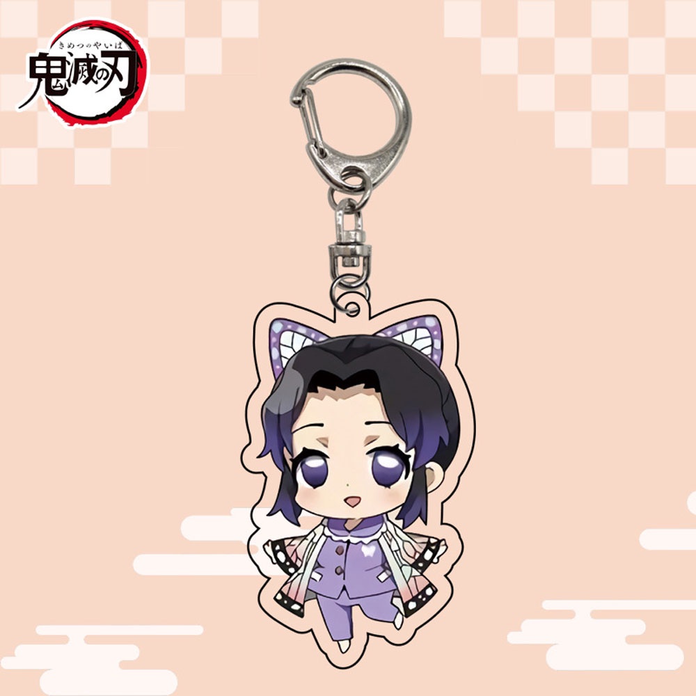 Needway  Acrylic Animation Peripheral Nezuko Figurine Model Demon Slayer Keychain Kimetsu No Yaiba Tanjirou Zenitsu Gifts Scultures Kyoujurou Key Ring