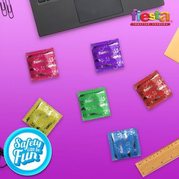 BPOM KONDOM FIESTA ISI 3 RASA BUAH / STRAWBERRY , GRAPE , BUBBLE GUM CONDOM FIESTA / SYE