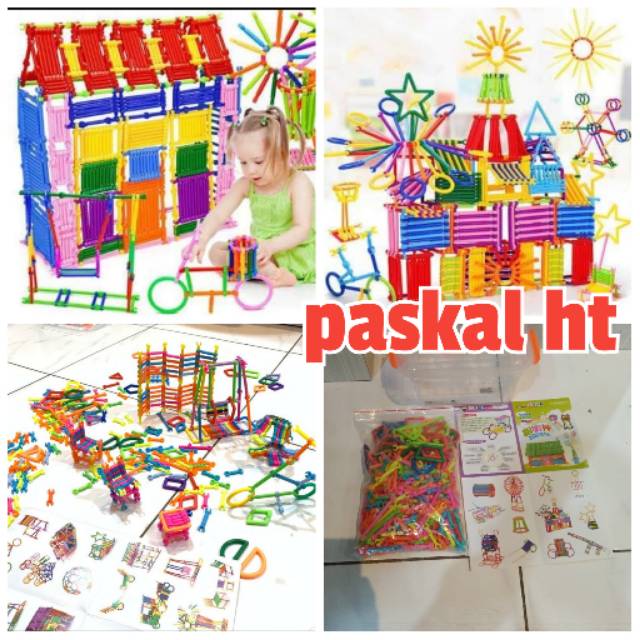 Happy Kids Building Block Isi 400Pcs Lengkap dengan box dan panduan