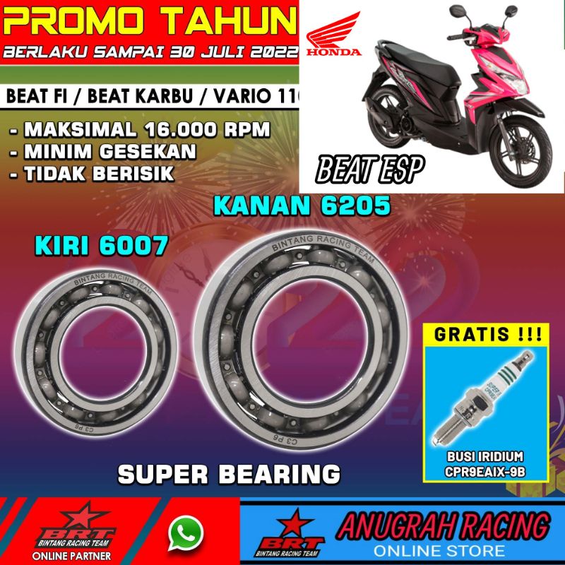 BRT KLAHER / BEARING RACING ( KRUG AS / KRUK AS  BANDUL ) 6007 6205 BEAT ESP BEAT INJEKSI BEAT FI FR