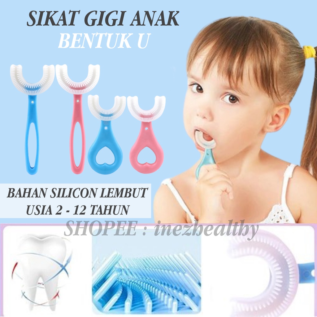 Sikat Gigi Anak Bentuk U Bahan Silikon / Training Toothbrush / Tooth Brush Baby Silicon type U 360° Sikat gigi anak berbentuk U lembut training toothbrush Impor5