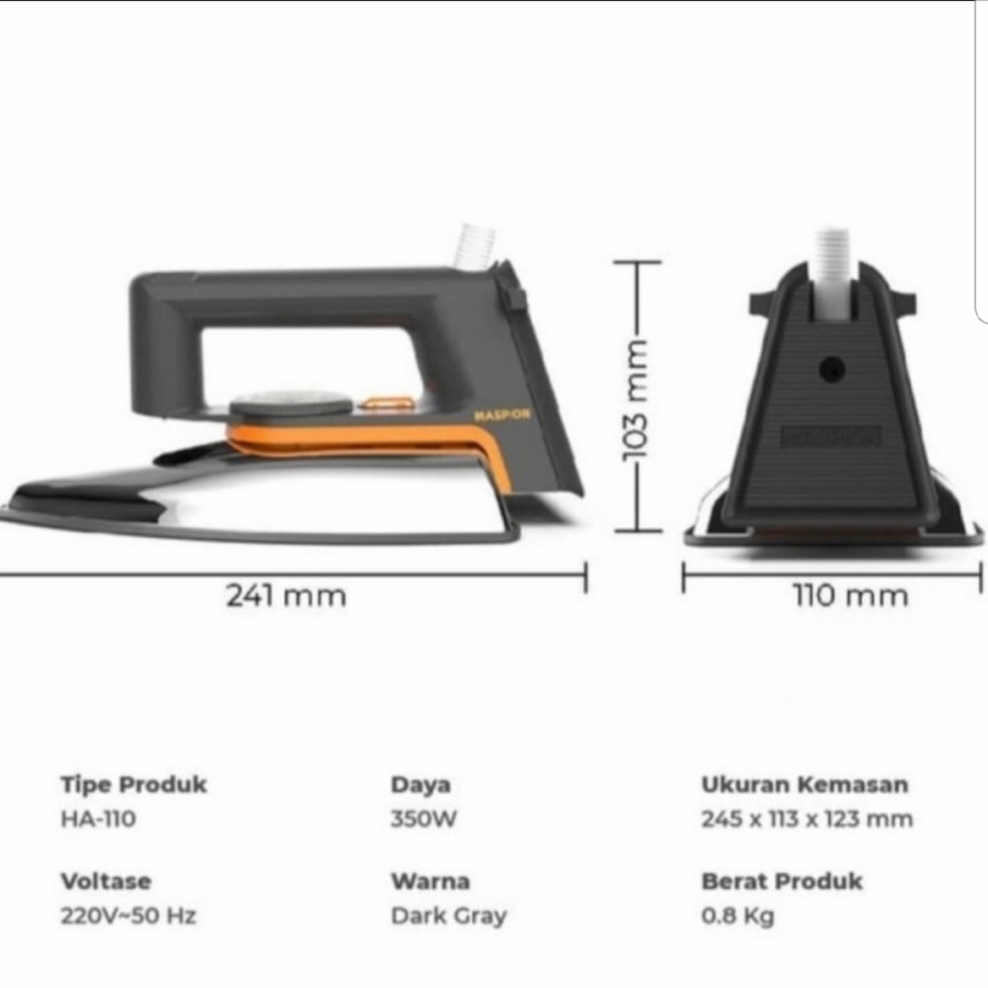 Setrikaan Maspion HA-110 / Setrika Maspion listrik / setrika listrik maspion / Setrikaan maspion