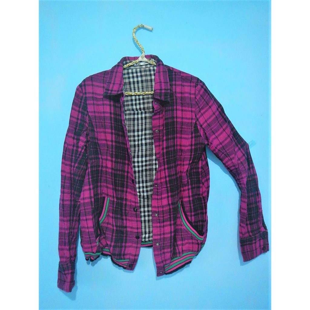 Just jeans outer jacket kotak kotak flanel outwear jaket