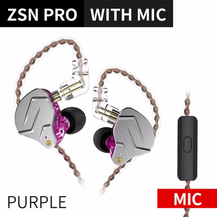 KZ ZSN Pro Knowledge Zenith - Hybrid Earphone - Dual Driver with MIC