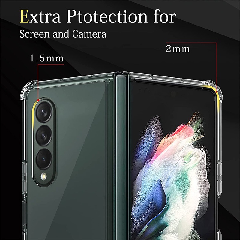 Soft Case TPU Transparan Ultra Tipis Shockproof Anti Jatuh Cover Samsung Galaxy Z Fold 3