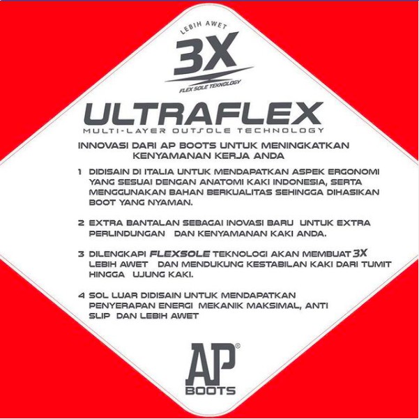 AP Boots 2018 ULTRAFLEX GREY / Boot Abu-abu Panjang