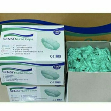 nurse cap merek sensi isi 100 pcs / tutup kepala medis 100 pcs