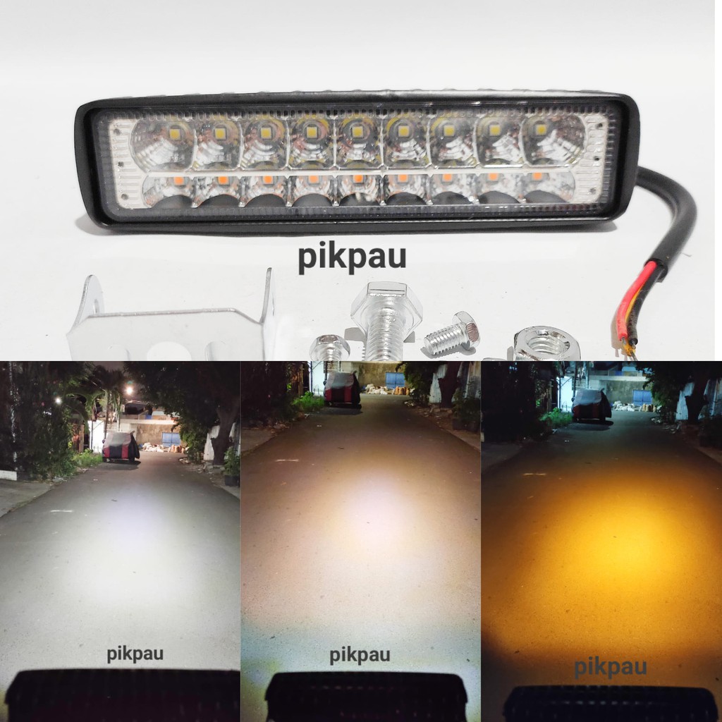 Lampu Tembak Sorot 9 LED CWL Warm White LED 18 Mata 3 Warna Putih Kuning Warm White