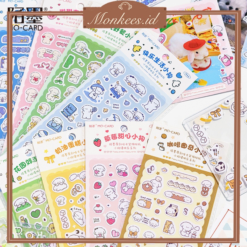 

Korean Glitter Sticker Sheet Diary Deco photocard aesthetic lucu imut unik scrapbook tumbler stationery /stiker lucu korean white dog