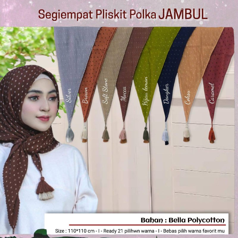 Agen Supplier Grosir Hijab Segiempat Plisket Polka Jambul JIlbab Segiempat Terlaris Jilbab Termurah