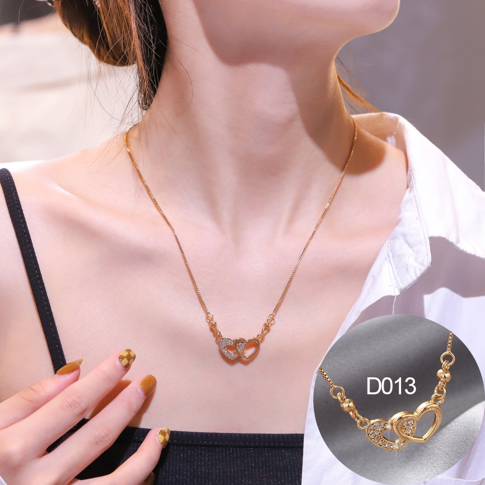 ✨D.G.C✨  Kalung Titanium Mewah Rose Gold Cinta Liontin Korean Style Necklace Aksesoris Fashion Kalung Wanita Murah DK