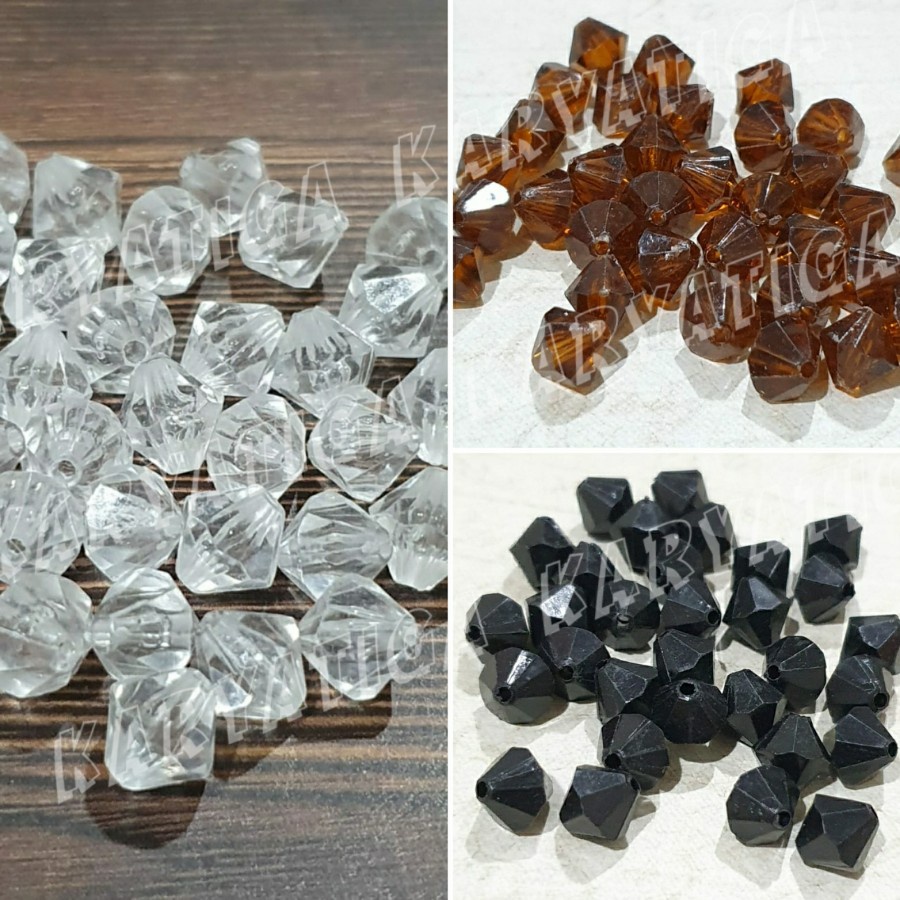 Mote Kristal Diamond 8 mm Bahan Plastik (isi +/- 50 pcs)