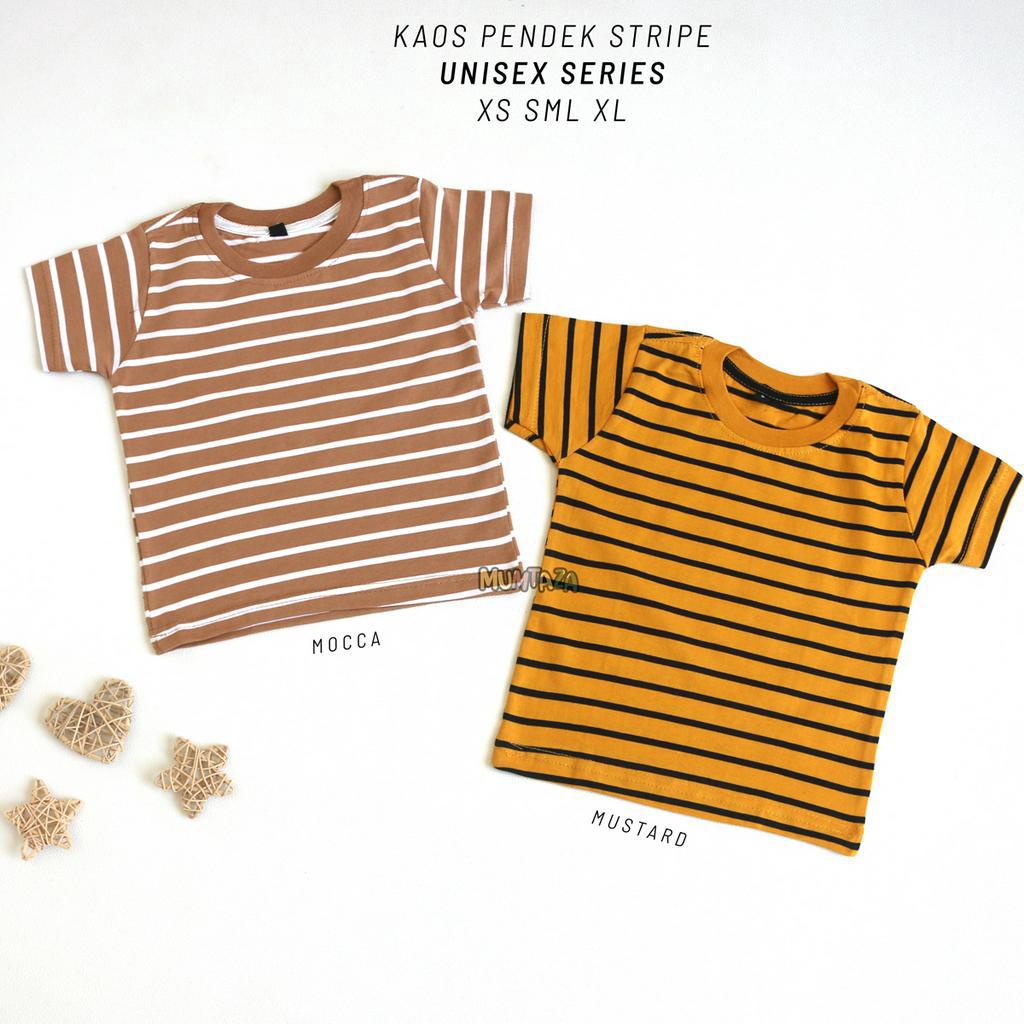 Kaos STRIPE Pendek  Anak SML XL - Kaos Salur Anak - Kaos Anak Laki-Laki - Kaos Anak Perempuan