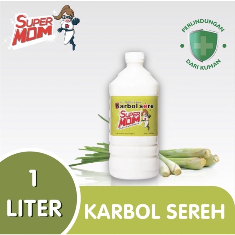 Super MOM Karbol Sereh Pembersih Lantai Wangi Anti Bakteri 1 Liter