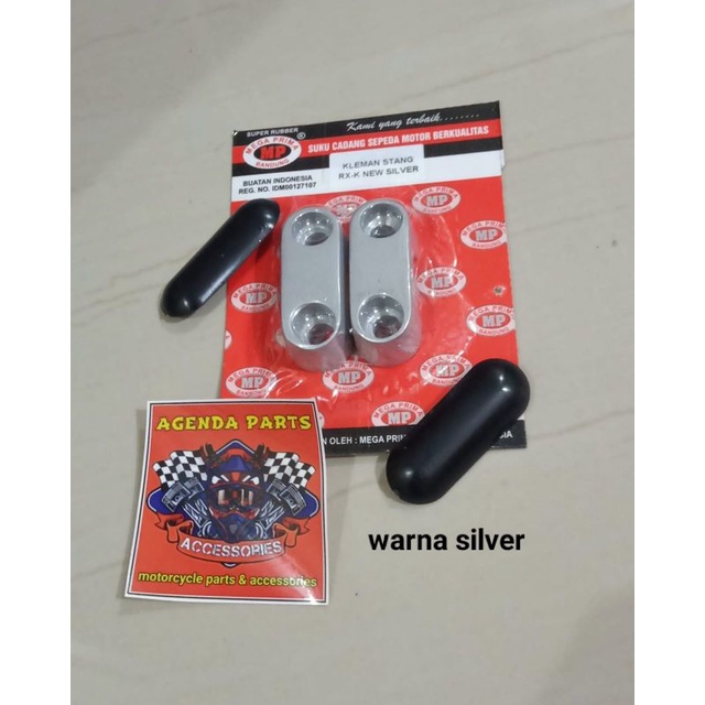 Kleman stang rx king old rx king new vixion scorpio silver plus penutup karet nya