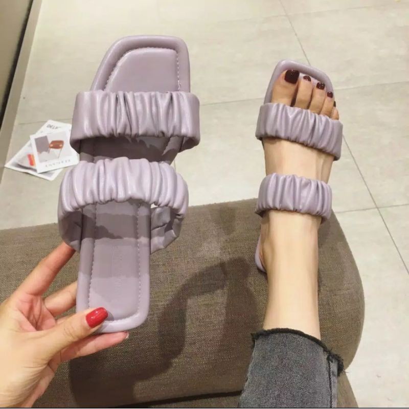 Ramadan Sale Sandal Teplek Tali Olliee Kerut Dua AG03