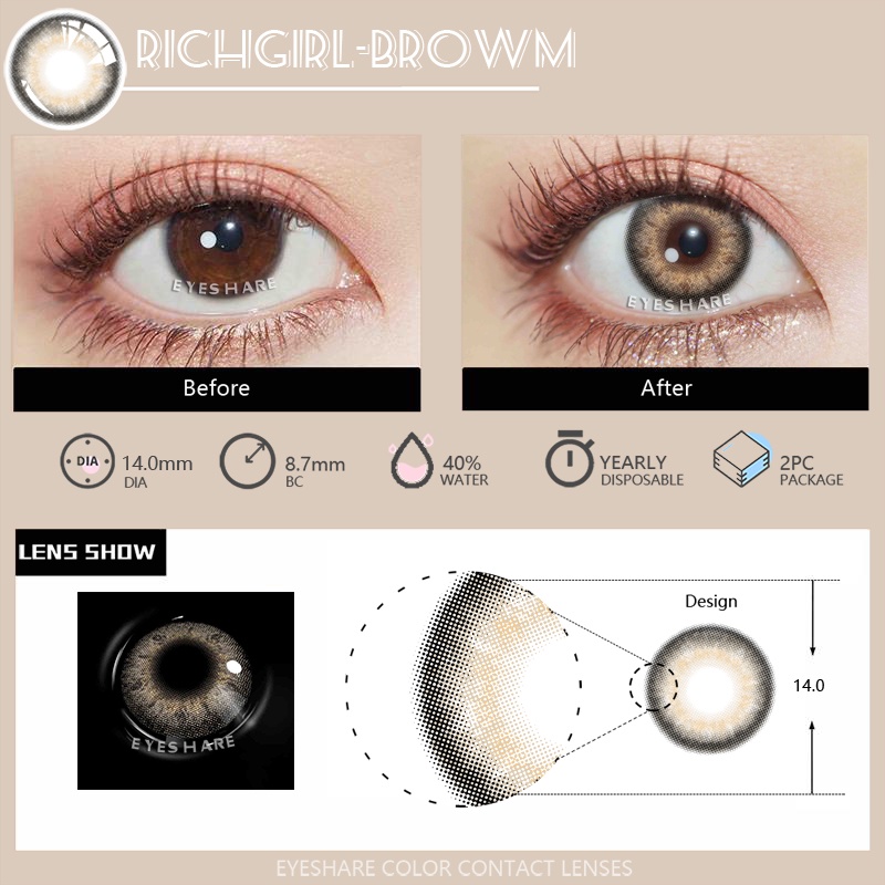 Exoticon Soflen Model Terbaru 2023 COD Fashion Softlens Murah Lensa Kontak Warna Alami Lensa Kontak Hijau - RICH GIRL Natural Eyes