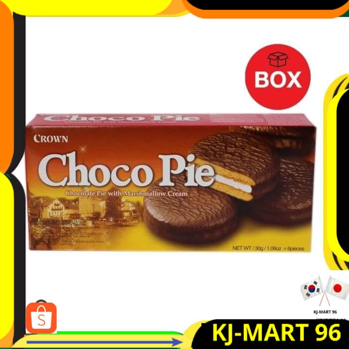 

MAKANAN KOREA/MAKANAN KOREA HALAL/SNACK CROWN CHOCOLATE PIE WITH