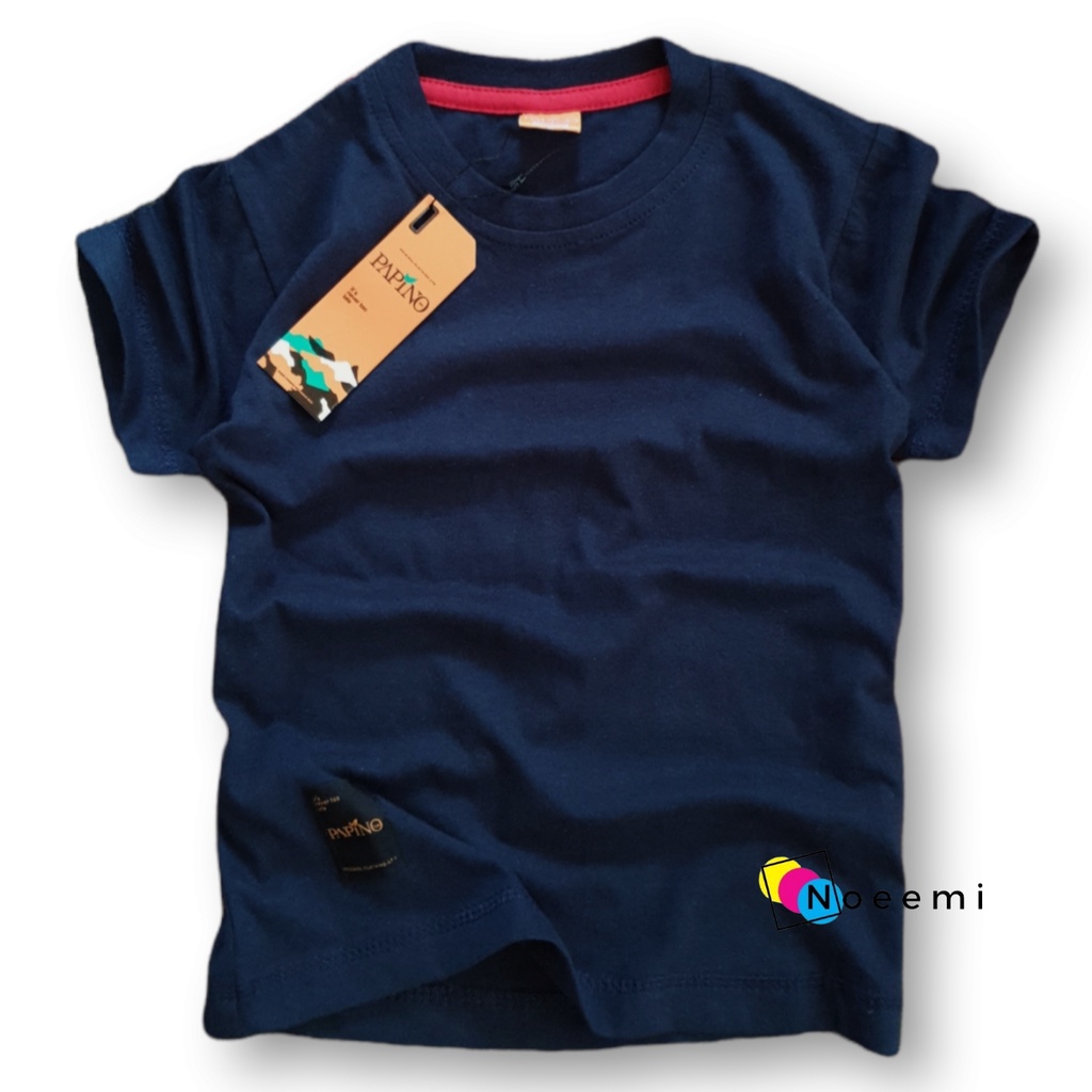 Papino Baju Kaos Anak Laki Laki 1-12 Tahun Pakaian Distro Oblong Polos Navy